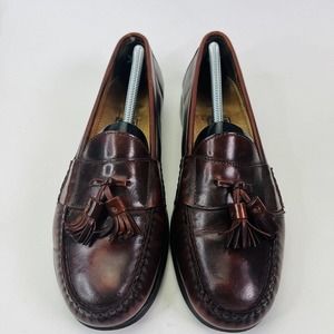 Cole Haan GREEN LABEL Men's Tasseled Loafers Size 10.5 Burgundy‎